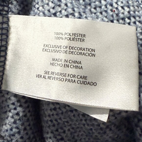 Eddie Bauer Womens XL Blue Heathered Fleece Pullover Sweater W/ Button Collar & - Picture 5 of 8